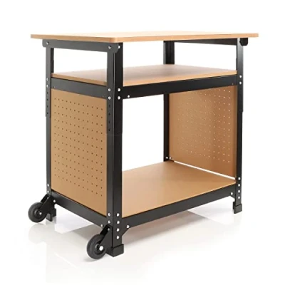 Afbeelding van XPOtool mobiele werkbank 68x50x66 82 cm, in hoogte verstelbare werktafel met opbergvakken