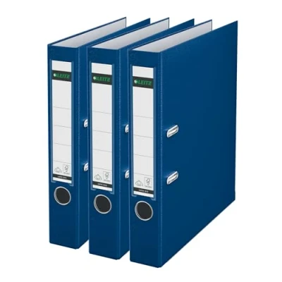 Afbeelding van Leitz Hendelboogvijl, blauw, A4, 50 mm rug, Pack 3, kunststof, 310345135