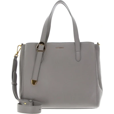 Afbeelding van Coccinelle Leren Handtas Schoudertas Gleen Handbag Grained Leather Stone Grijs