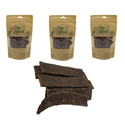 Afbeelding van Paw Natural Hondensnacks (3 x 150 g) hertenstrepen, 100% gluten en granenvrij, van vers vlees gezonde dieren (450