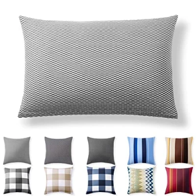Afbeelding van Alreya Renforcé kussensloop, 40 x 60 cm, 100% katoen met YKK ritssluiting, super zachte hoofdkussensloop, kussenhoes, alleen grijze diamanten