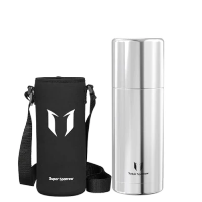Afbeelding van Super Sparrow Roestvrijstalen Waterfles 750ml Brede Mond Vacuüm Geïsoleerde Fles BPA Vrije Thermosfles Lekvrije Deksel Dubbelt als Kop