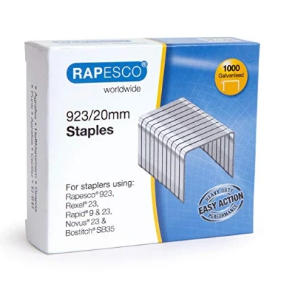 Afbeelding van Rapesco nietjes 923/20 mm (type 23), verzinkt, doosje met 1000