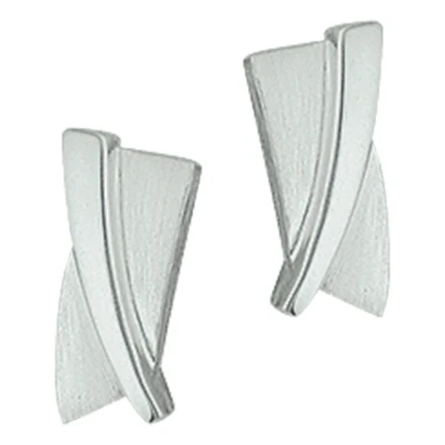 Afbeelding van Oorknoppen Poli/mat Zilver Gerhodineerd Mat Glanzend 12 mm x 5.5
