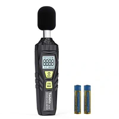 Afbeelding van Geluidsniveaumeter, Tadeto Digitale Draagbare Geluidsniveaumeter 30dB tot 130dB met LCD Display A/C Gewogen voor Thuiswerkplaatsen