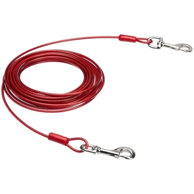 Afbeelding van Amazon Basics Kabel voor para atar perros, hasta 56 kg, 9,1 m, rood