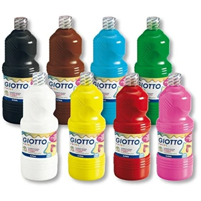 Afbeelding van Giotto Extra kwaliteit, schilderklare tempera verf van de hoogste 8 kleuren x 1000 ml set 1, Assortis