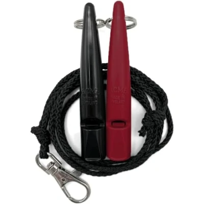 Afbeelding van ACME Hondenfluitje nr. 211,5 met pijpenband, in dubbelverpakking, 2 fluitjes inclusief banden, ideaal voor het terubellen, luid en verreikend (zwart + fuchsia)