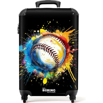 Afbeelding van NoBoringSuitcases.com® Handbagage koffer lichtgewicht Reiskoffer trolley Honkbal met graffiti Rolkoffer wieltjes Past binnen 55x40x20 en 55x35x25