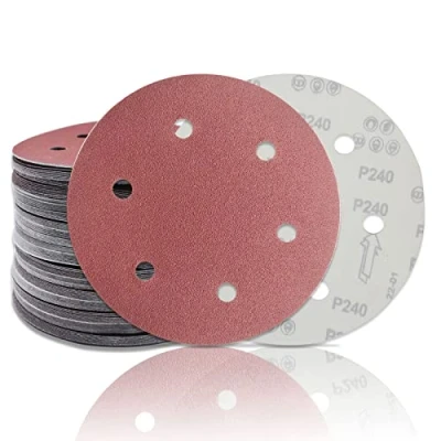 Afbeelding van SenmaiTools Senmai Tools schuurschijven, 225 mm, 20 stuks, cirkelvormige schuurpapier, 6 gaten, schuurpapier voor droge schuurmachines, giraffe (korrel 80)