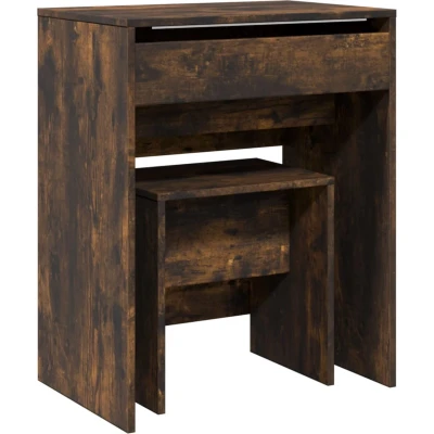 Afbeelding van vidaXL Kaptafel met krukje 60x40x113,5 cm gerookt eikenkleurig
