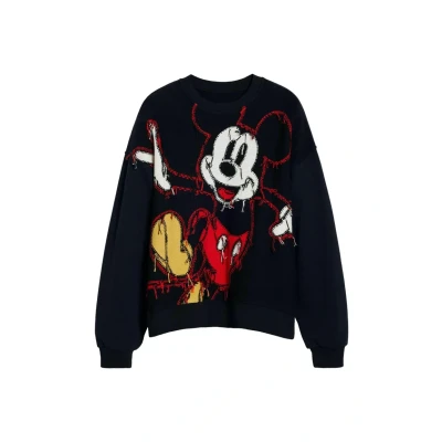 Afbeelding van Desigual Mickey Thread Sweater, Dames, Maat: Large, Black