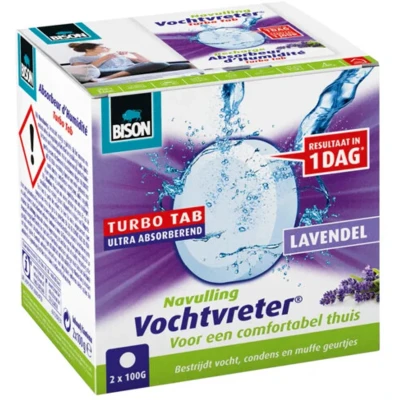 Afbeelding van 4x Bison Vochtvreter Turbo tab Lavendel 100 gr