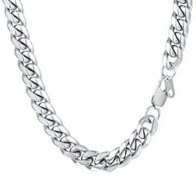 Afbeelding van PROSTEEL Roestvrij Staal Halskettingen voor Heren en Vrouw, 10mm Cubaanse Herenketting Zilver 76cm lang, Ketting Dames Hiphop Rapper Cadeau Ideeën.
