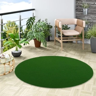 Afbeelding van Snapstyle Vloerkleed Kunstmatige Grasmat met Puistjes Kingston Rond