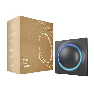 Afbeelding van FIBARO Walli Switch Antraciet Slimme inbouw schakelaar Z Wave Plus