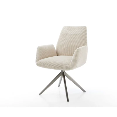 Afbeelding van DELIFE Draaistoel Zoa Flex koord beige kruisframe breed grafiet 360 draaibaar rocker functie pocketveer kern