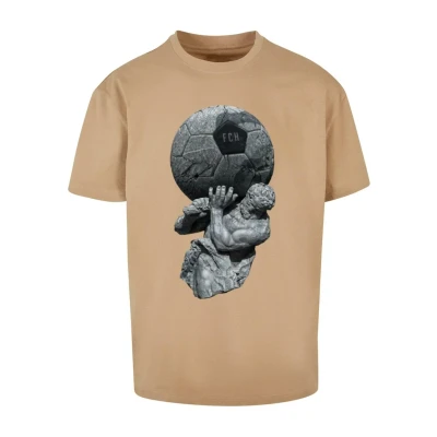 Afbeelding van Upscale by Mister Tee Footballs Coming HOME PLAY GOD Oversize Tshirt print, Heren, Maat: XXL, Unionbeige