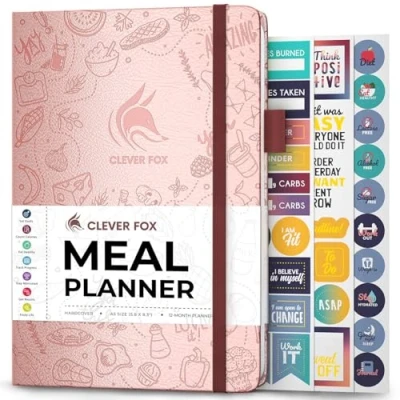 Afbeelding van Clever Fox wekelijkse maaltijdplanner en dagelijkse maaltijdbereiding dagboek met boodschappen boodschappenlijsten voor menuplanning, gezond dieet gewichtsverlies tracking, gaat 1