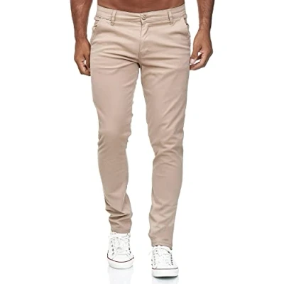Afbeelding van Tazzio 19530 chino slim fit chinobroek voor heren, stoffen broek stretch, beige, 30W x 34L