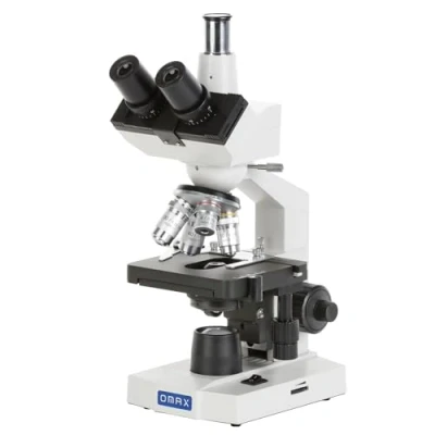 Afbeelding van OMAX 40X 2000X biologische samengestelde laboratoriummicroscoop trinoculair met dubbellaagse mechanische draaitafel