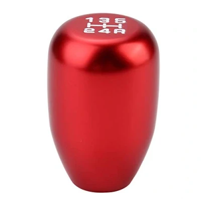 Afbeelding van Gorgeri 5 versnellingspookknop voor auto, handmatige pookknop Stick Head Shifter Lever met 3 adapters 8/10/12 mm(Rood)