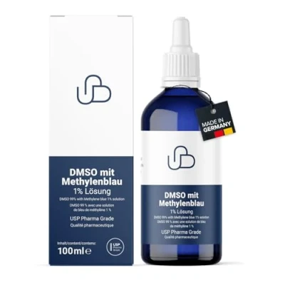 Afbeelding van Schweizer Naturals® DMSO met methyleenblauwe oplossing 1% pure USP Pharma kwaliteit, 100 ml, zonder toevoegingen, in het laboratorium geteste made Germany