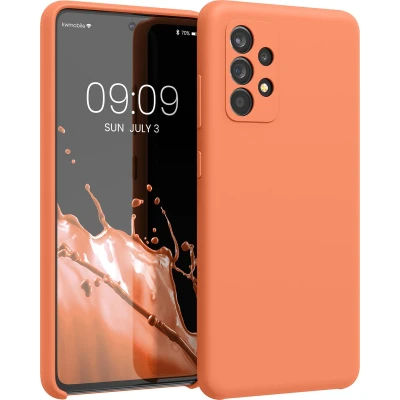 Afbeelding van kwmobile telefoonhoesje geschikt voor Samsung Galaxy A52 / 5G A52s Hoesje met siliconen coating Smartphone case in zomers oranje