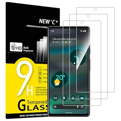 Afbeelding van NEW&#039;C 3 Stuks, Screen Protector voor Google Pixel 6a (6.1 Inch), Gehard Glass Schermbeschermer Film 0.33 mm ultra transparant, resistent