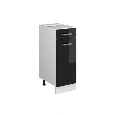 Afbeelding van Vicco Keukenonderkast R Line, Zwart hoogglans/Wit, 30 cm zonder werkblad