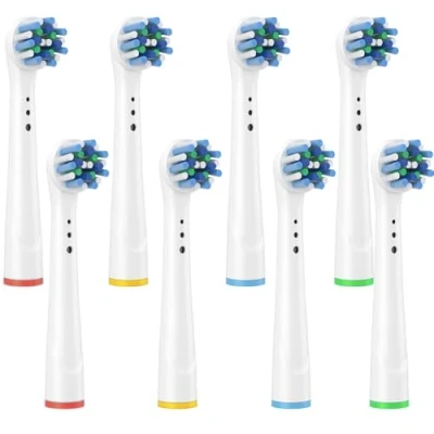 Afbeelding van Opsteekborstels, compatibel met Braun Oral B, reserveborstels, elektrische tandenborstelkoppen, Cross Action Sensitive Clean, opzetborstels voor sonische tandenborstels, tandenborstelopzetstuk, 8