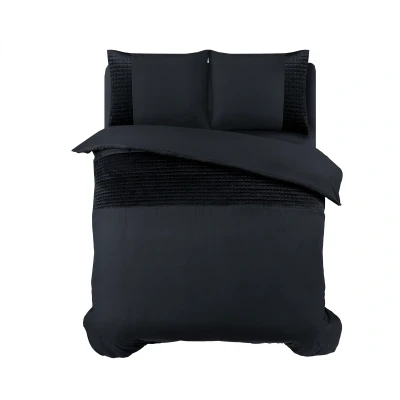 Afbeelding van Dekbedovertrek 2 Persoons 200x200 Sleeptime Microvezel Zwart Inclusief Kussenslopen