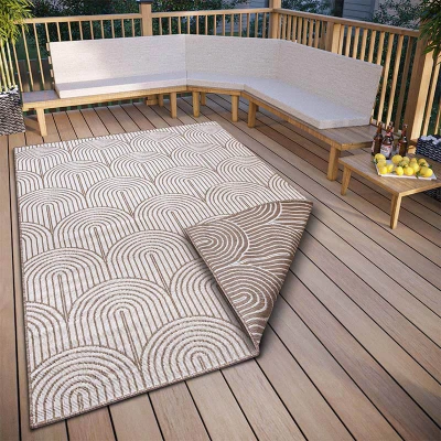 Afbeelding van Binnen &amp; Buitenkleed Flatweave 200x290cm Taupe 123vloerkleed.nl is de online webshop voor vloerkleden en woonaccessoires.