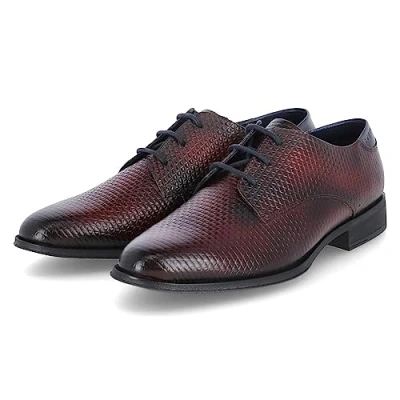 Afbeelding van bugatti Zavinio Veterschoenen, Heren, Maat: 44, Bordeaux Leer
