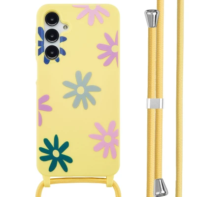 Afbeelding van imoshion hoesje Geschikt voor Samsung Galaxy A16 (5G) met koord Siliconen design Meerkleurig / Yellow Flower Distance