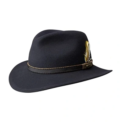 Afbeelding van Stetson Valrico VitaFelt Vilthoed Heren Made in USA hoed outdoor wolvilthoeden met leren band voor Zomer/Winter XL (60 61 cm) blauw