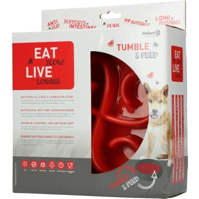 Afbeelding van Eat Slow Live Longer Tumble Feeder Rood