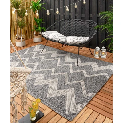 Afbeelding van Buitenkleed Zig Zag Sunny Donkerblauw 80x150 Cm