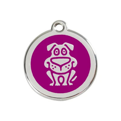 Afbeelding van Dog Purple roestvrijstalen hondenpenning medium/gemiddeld dia. 3 cm RedDingo