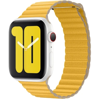Afbeelding van Apple origineel Leather Loop Watch medium 42mm / 44mm 45mm 49mm Meyer Lemon MXAD2ZM/A