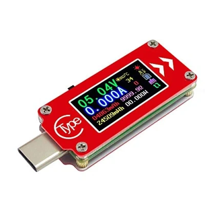 Afbeelding van ICQUANZX Type C kleuren LCD USB Voltmeter Ampèremeter Spanningsstroommeter Multimeter Batterij PD Laadbank tester