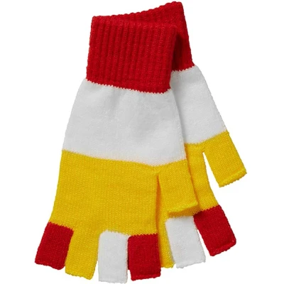 Afbeelding van Apollo Vingerloze handschoenen carnaval rood/wit/geel one size uniseks fingerless gloves