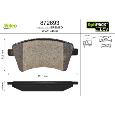 Afbeelding van Valeo Remblokset 872693