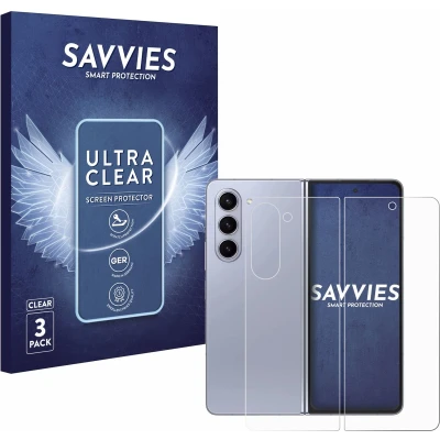 Afbeelding van Savvies (6 Stuks) Schermbeschermer voor Samsung Galaxy Z Fold 5 (Voor+Achter) Screen Protector Ultra Transparant