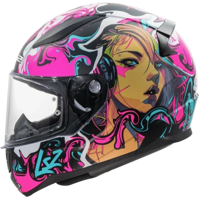 Afbeelding van LS2 FF353 Rapid II Cyberg Helm, pink groen blauw, afmeting XL