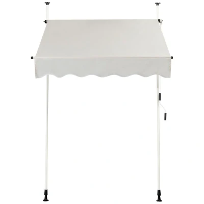Afbeelding van Costway Uitschuifbare Klemluifel Zonwering met Slinger Hoogte Verstelbaar 150 x 120 cm Beige