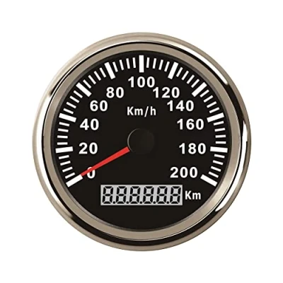 Afbeelding van ELING Waterdichte GPS snelheidsmeter, kilometerteller, 200 km/u, voor auto, motorfiets, buggy met achtergrondverlichting, 85 mm, 12 V/24 V