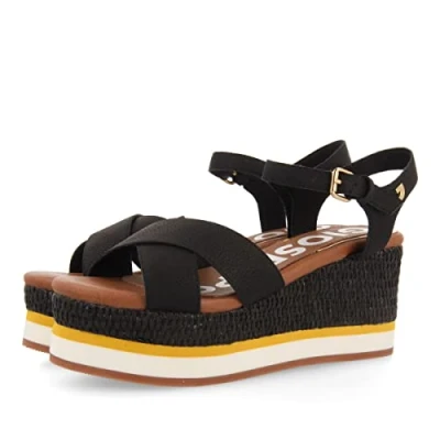 Afbeelding van GIOSEPPO Zwarte sandalen met sleehak voor dames, Zwart, 36 EU
