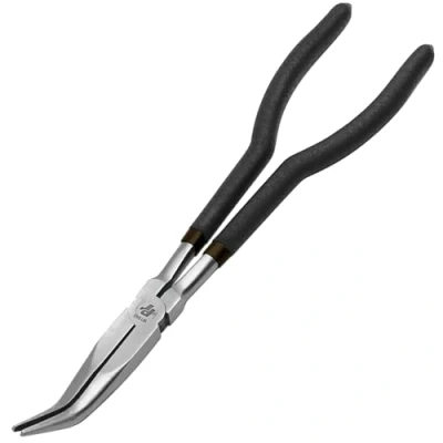 Afbeelding van Performance Tool W1045 11 inch lang bereik 45 graden gebogen lange neus tang, zwart
