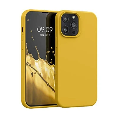 Afbeelding van kwmobile telefoonhoesje compatibel met Apple iPhone 13 Pro Max hoesje Zachte case voor smartphone Back cover in honinggeel